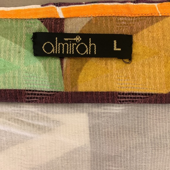 Almirah 3-piece sleeveless kameez/top kameez/dupatta viscose set bright print L - Picture 12 of 13